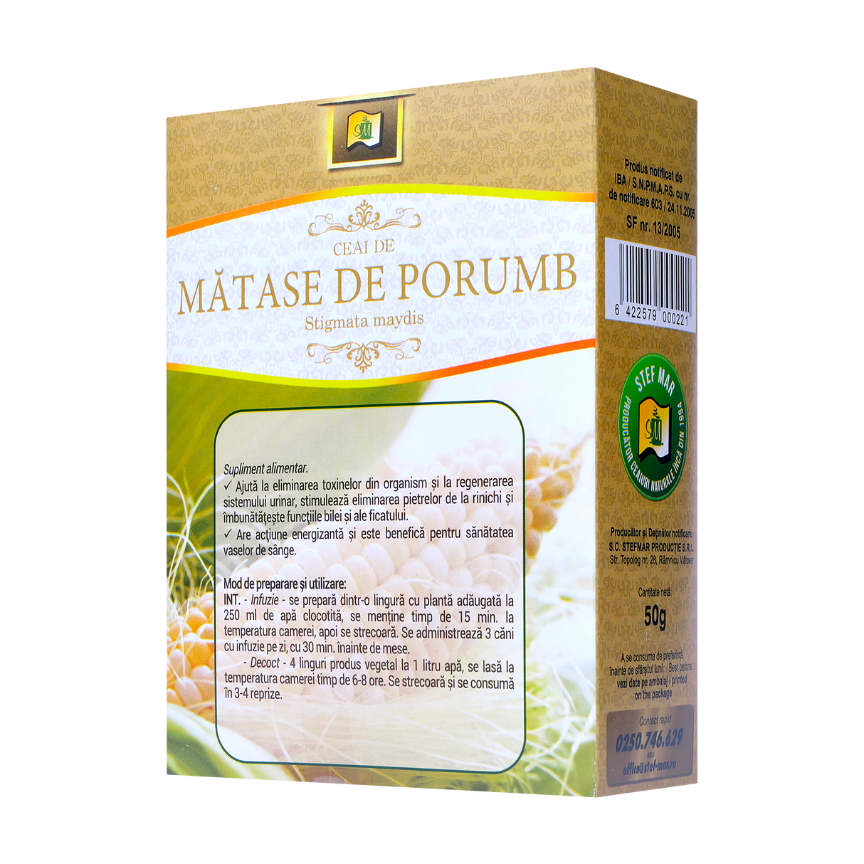 Ceai matase de porumb 50 g Stefmar