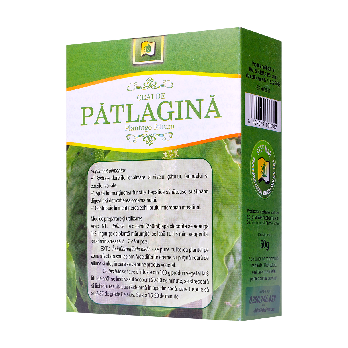 Ceai patlagina frunze 50 g