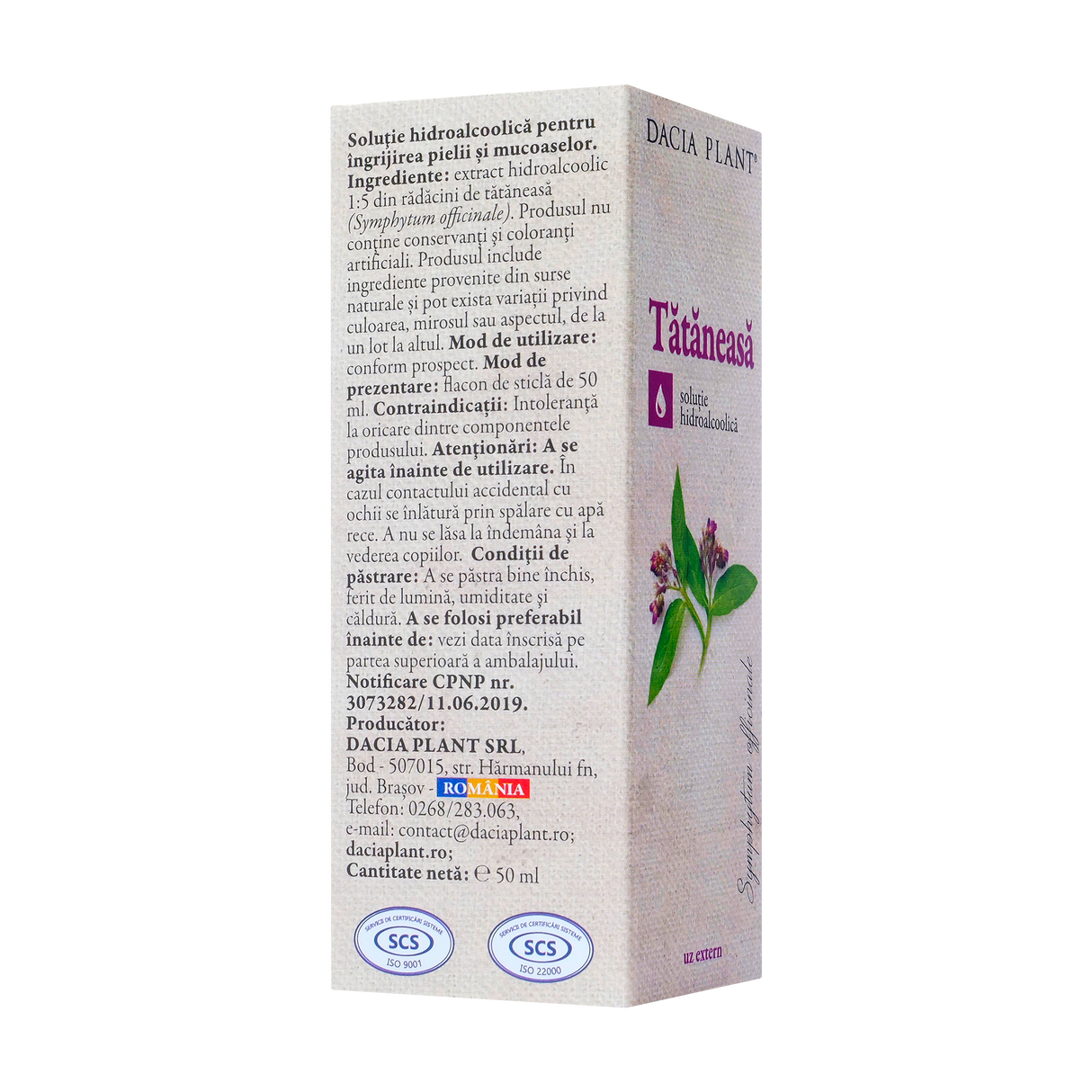 Tinctura tataneasa 50 ml Dacia Plant