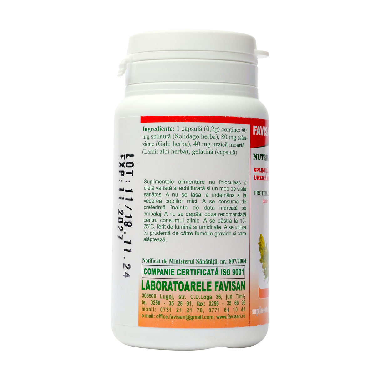 Splinuta, sanziene, urzica moarta - nutrisan R2 40 capsule