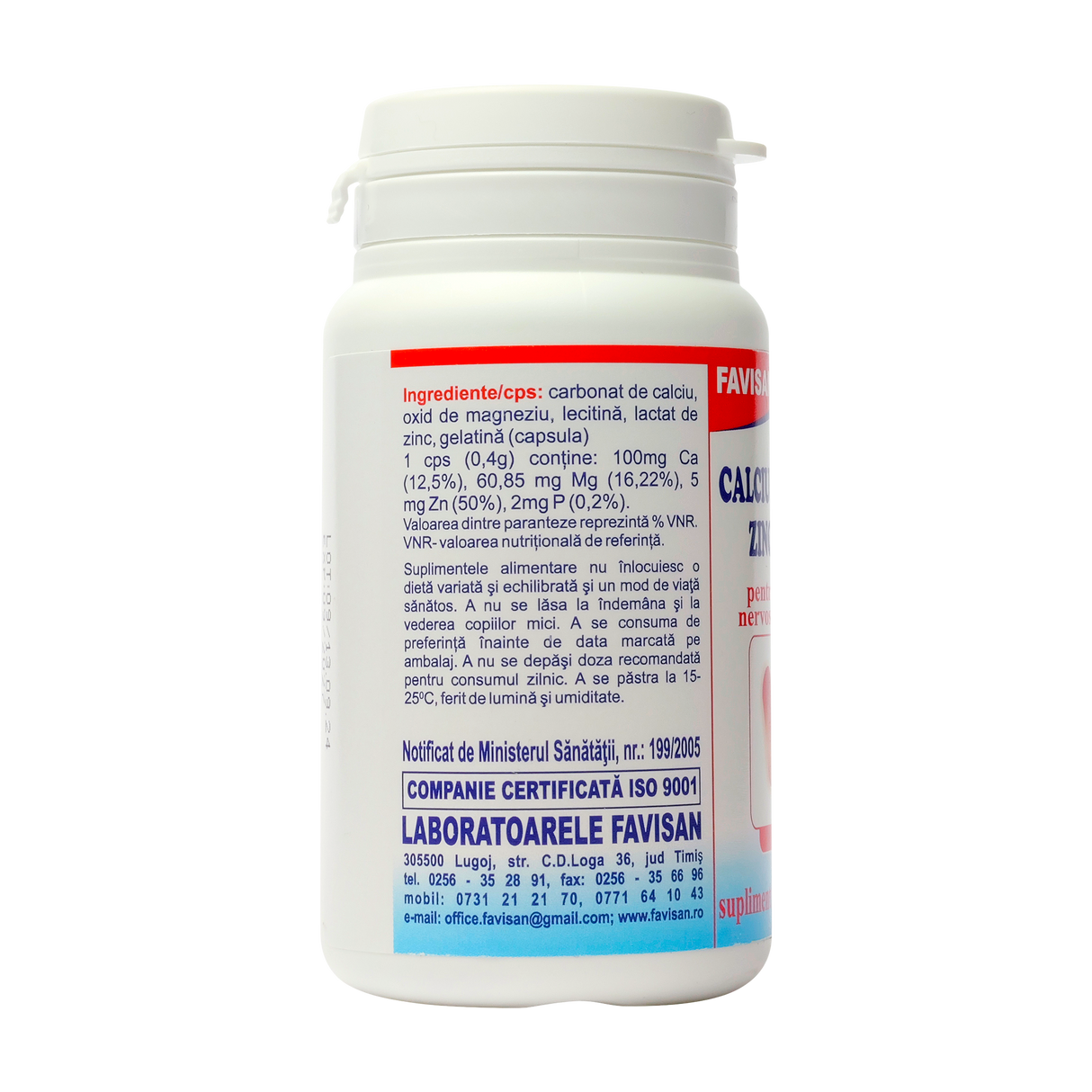 Favimin ca, mg, zn si fosfor 40 capsule