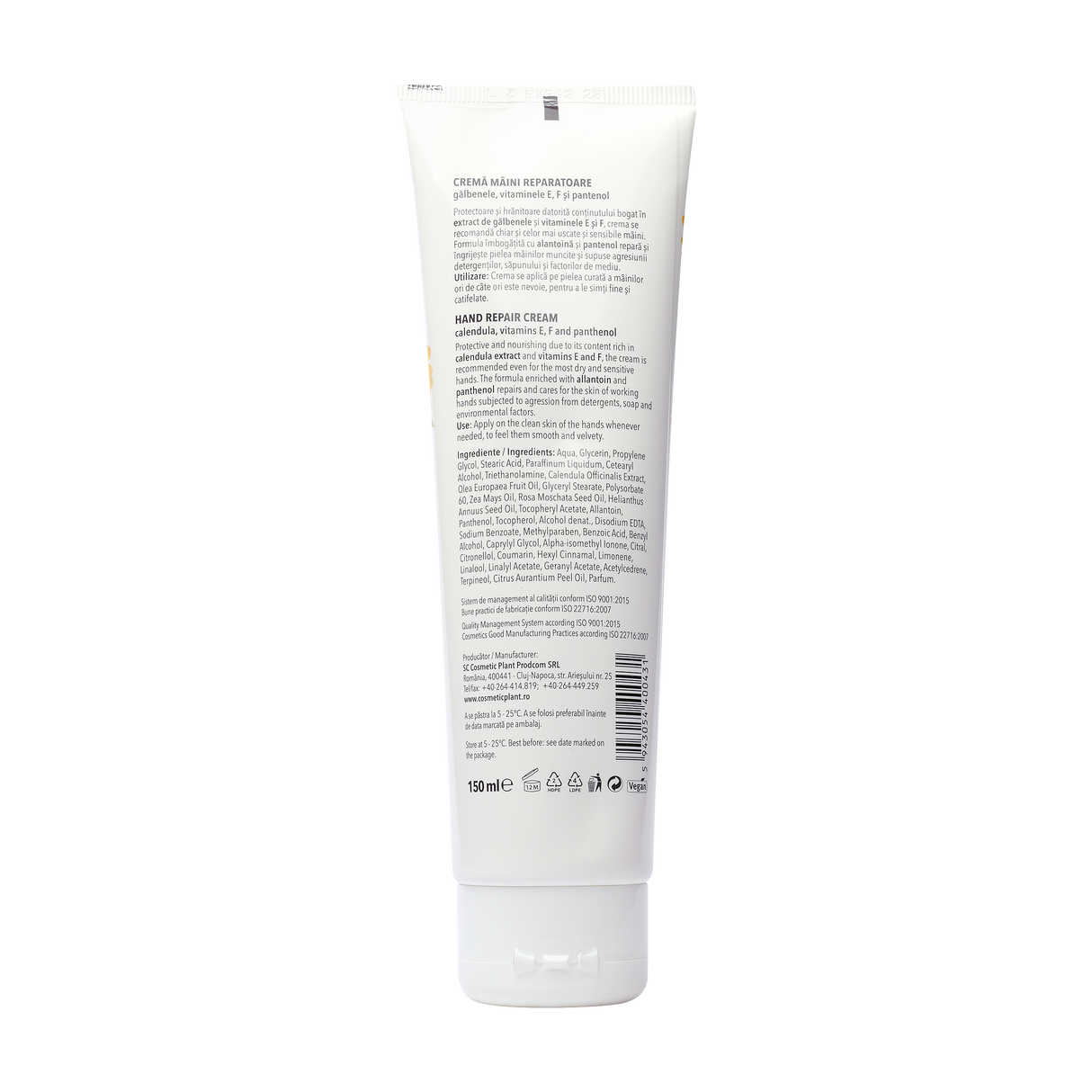 Crema maini reparatoare cu galbenele, vitamina A si F 150 ml