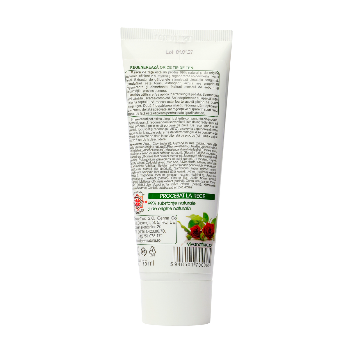 Masca fata cu argila 75 ml