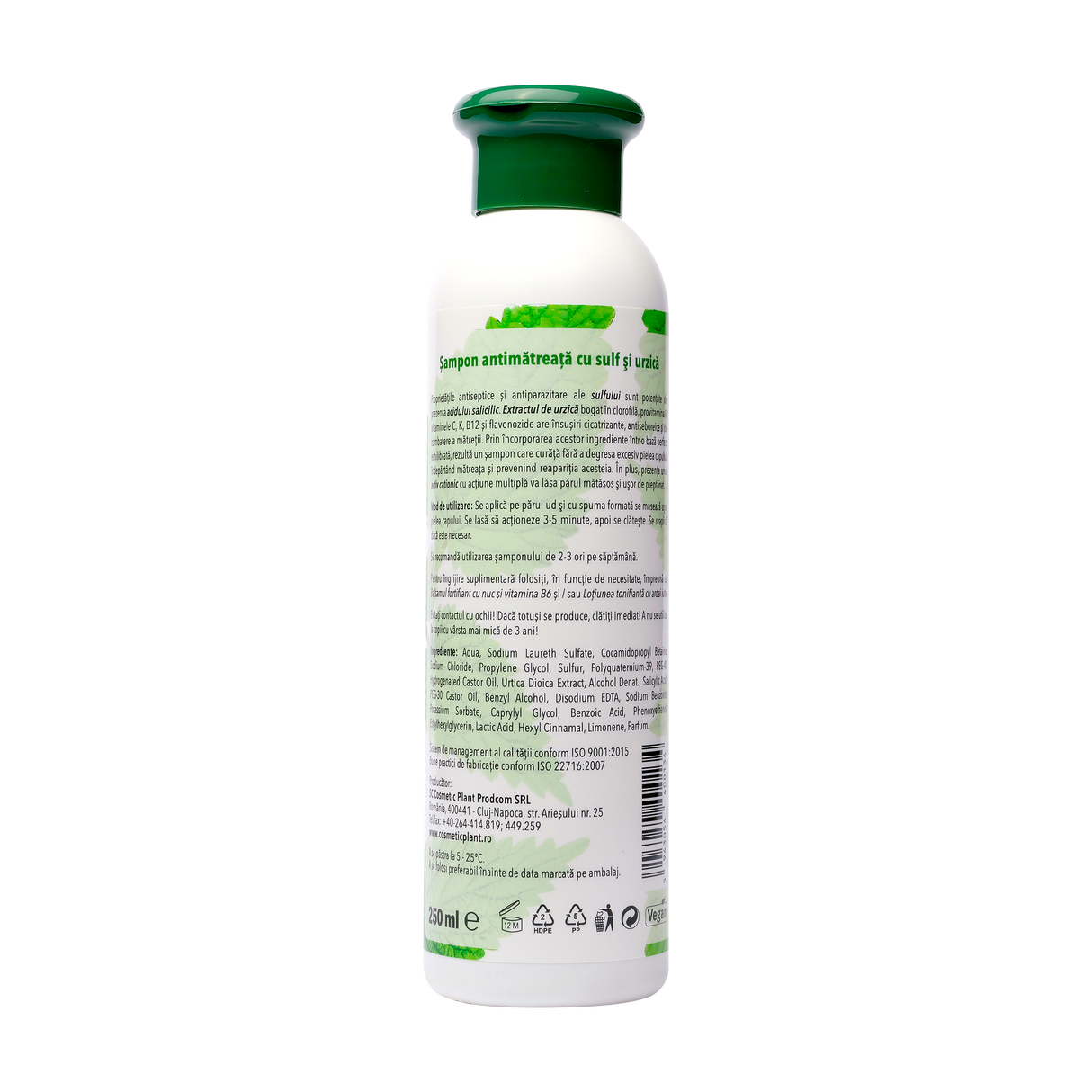 Sampon antimatreata cu urzica si sulf 250 ml