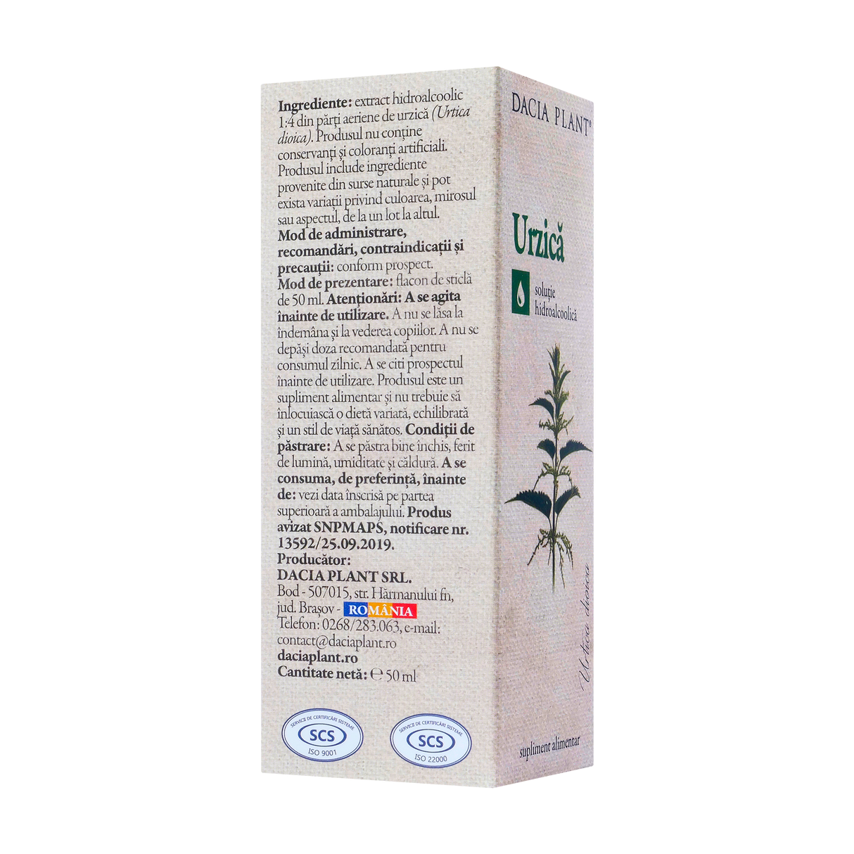 Tinctura urzica 50 ml