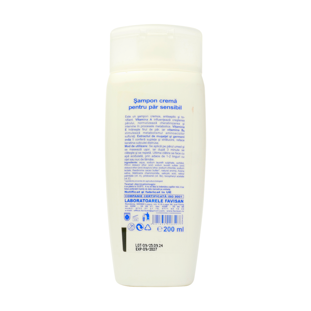 Sampon crema pentru par sensibiFavibeauty 200 ml