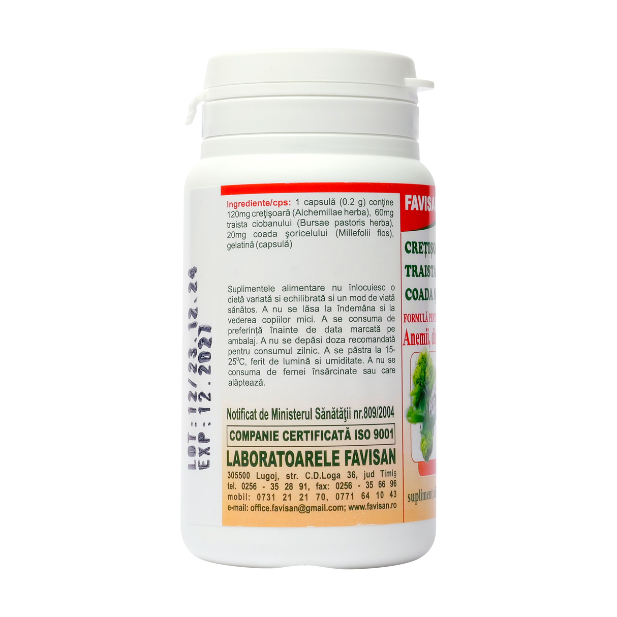 Cretisoara, traista ciobanului, coada soricelului 40cps Favisan 40 capsule