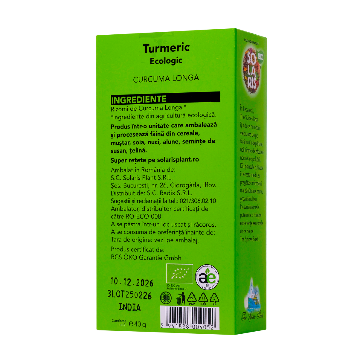 Turmeric macinat 40 g Solaris