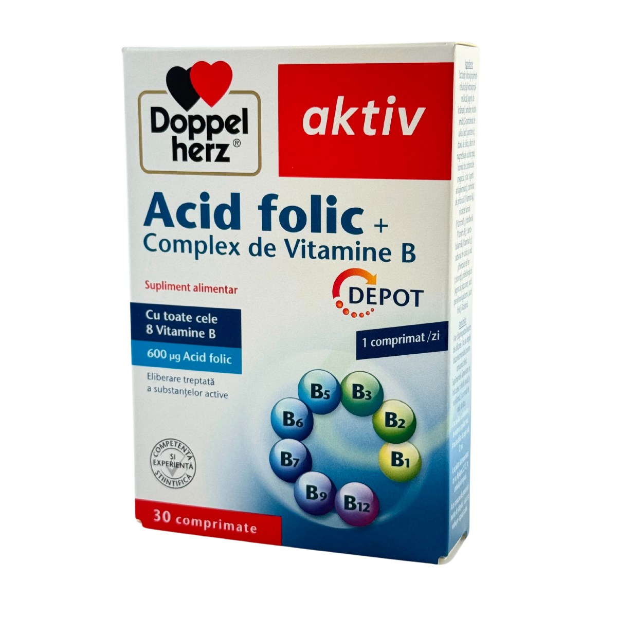 Acid folic+Complex de Vitamine B 30 comprimate 30 capsule