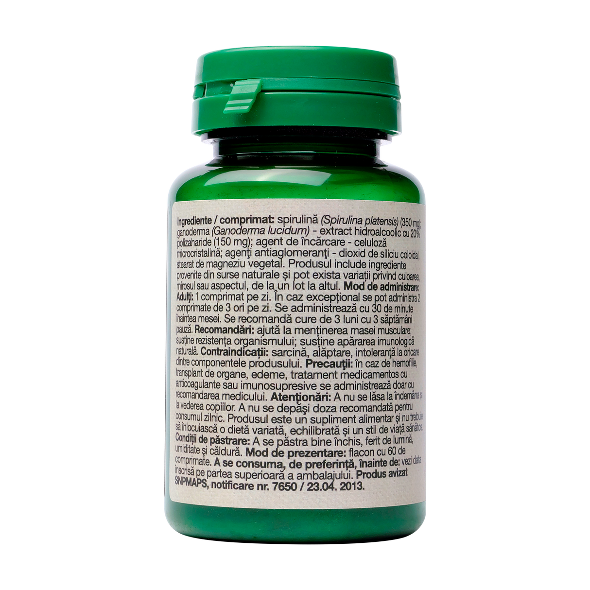Spirulina si ganoderma 60 comprimate