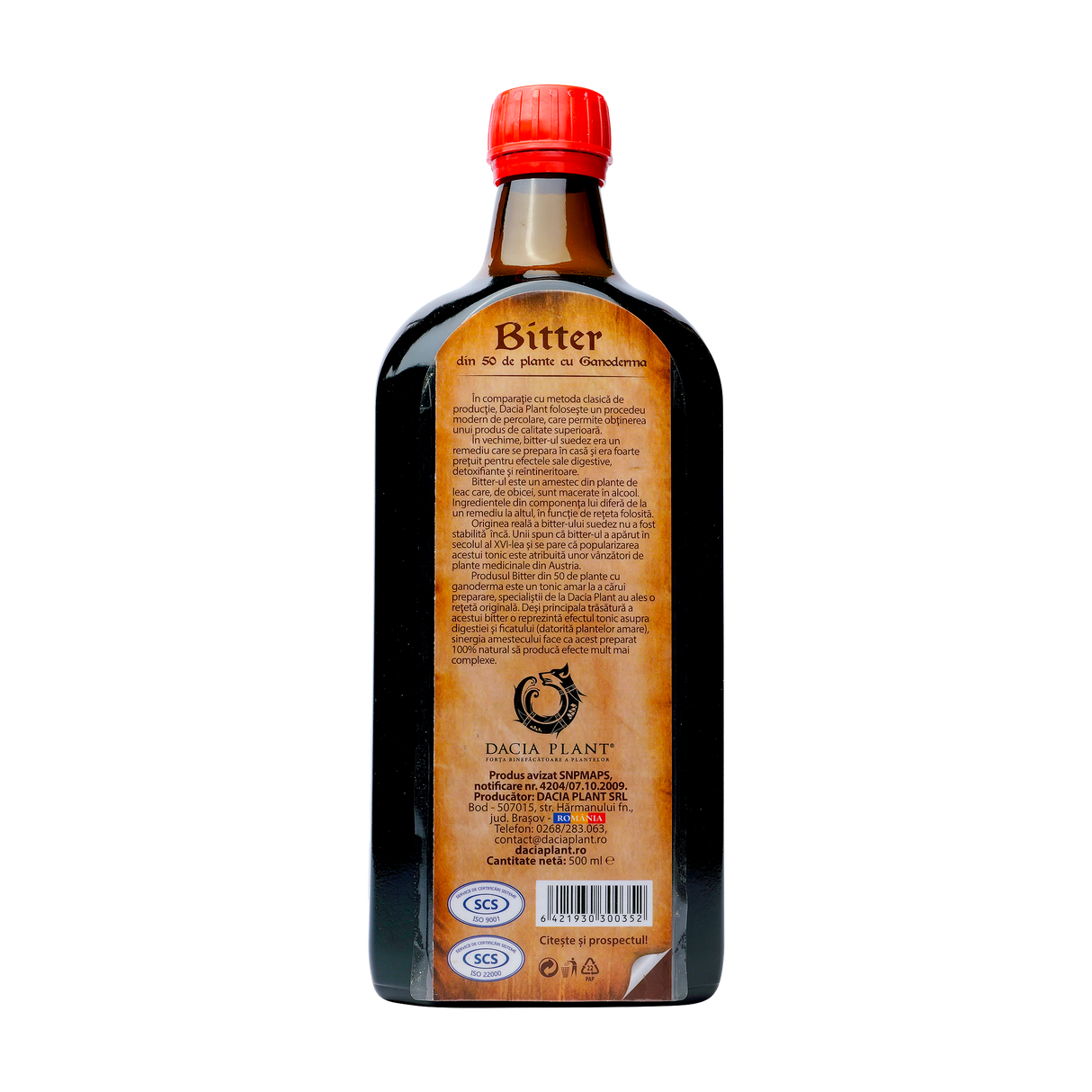 Bitter 50 plante cu ganoderma 500 ml