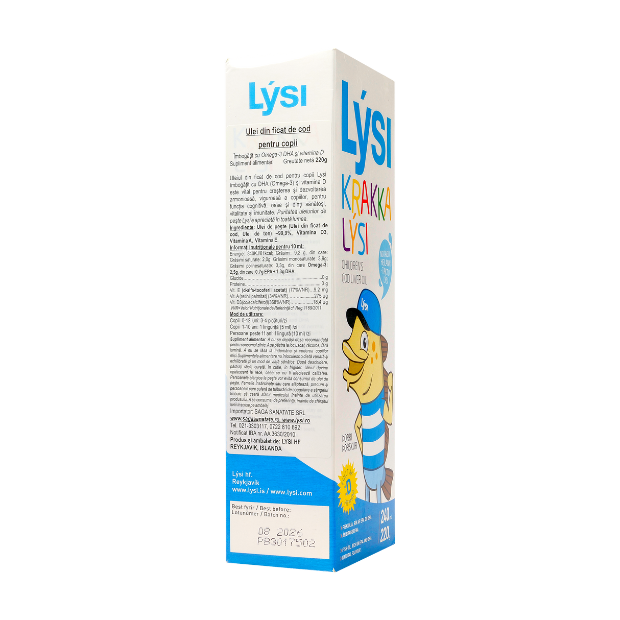 Ulei ficat de cod pentru copii 240 ml