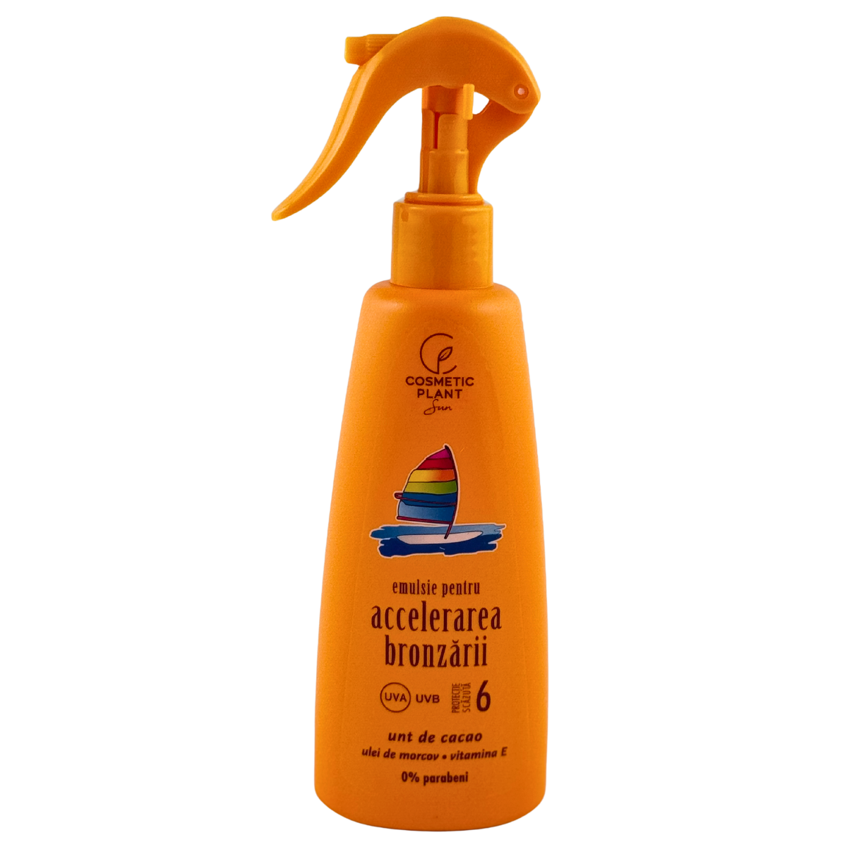Emulsie pentru accelerarea bronzarii SPF 6 cu unt de cacao, ulei de morcov si vitamina E 200 ml