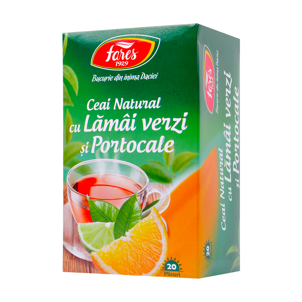 Ceai natural cu lamai verzi si portocale 20 plicuri