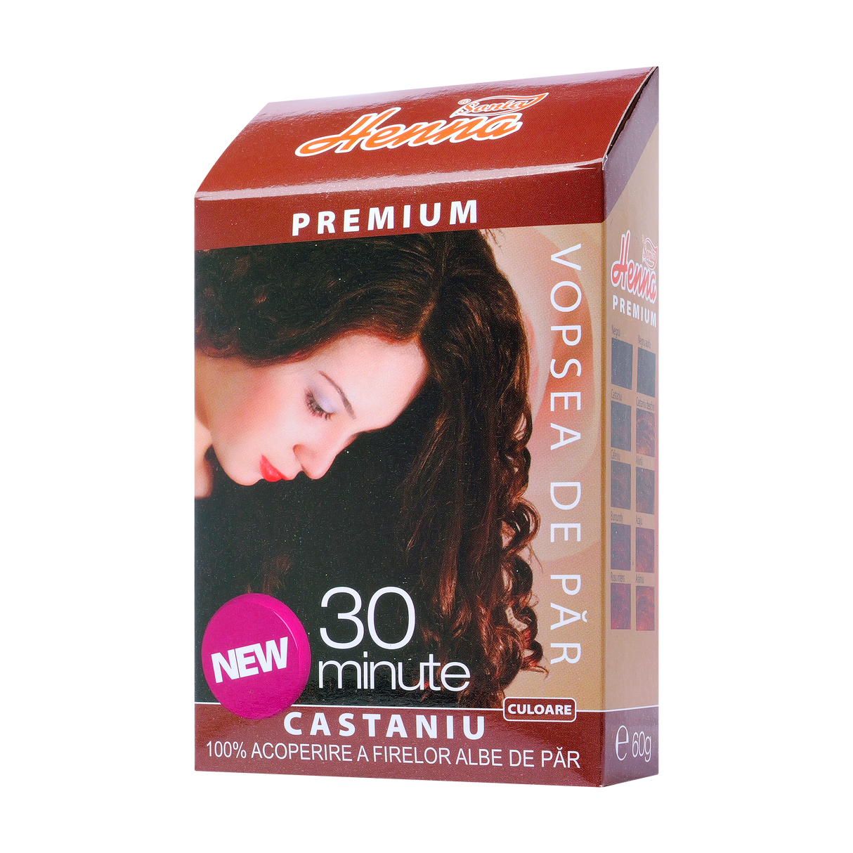 Vopsea de par Henna Sonia Premium Castaniu 60 g