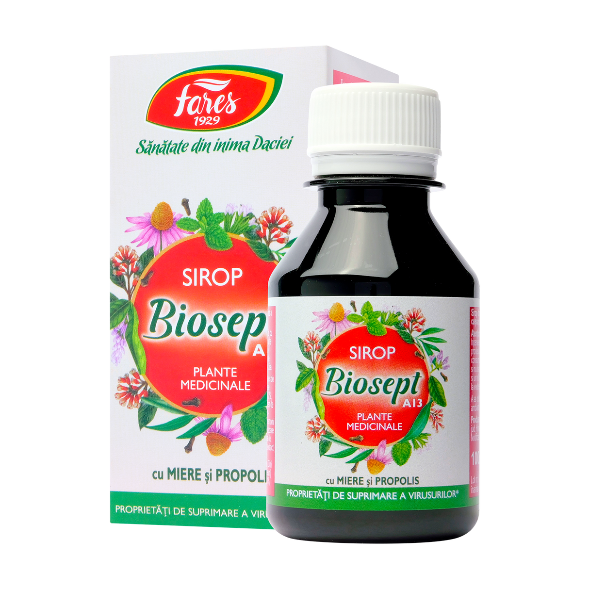 Sirop biosept propolis, miere si vitamina C 100 ml