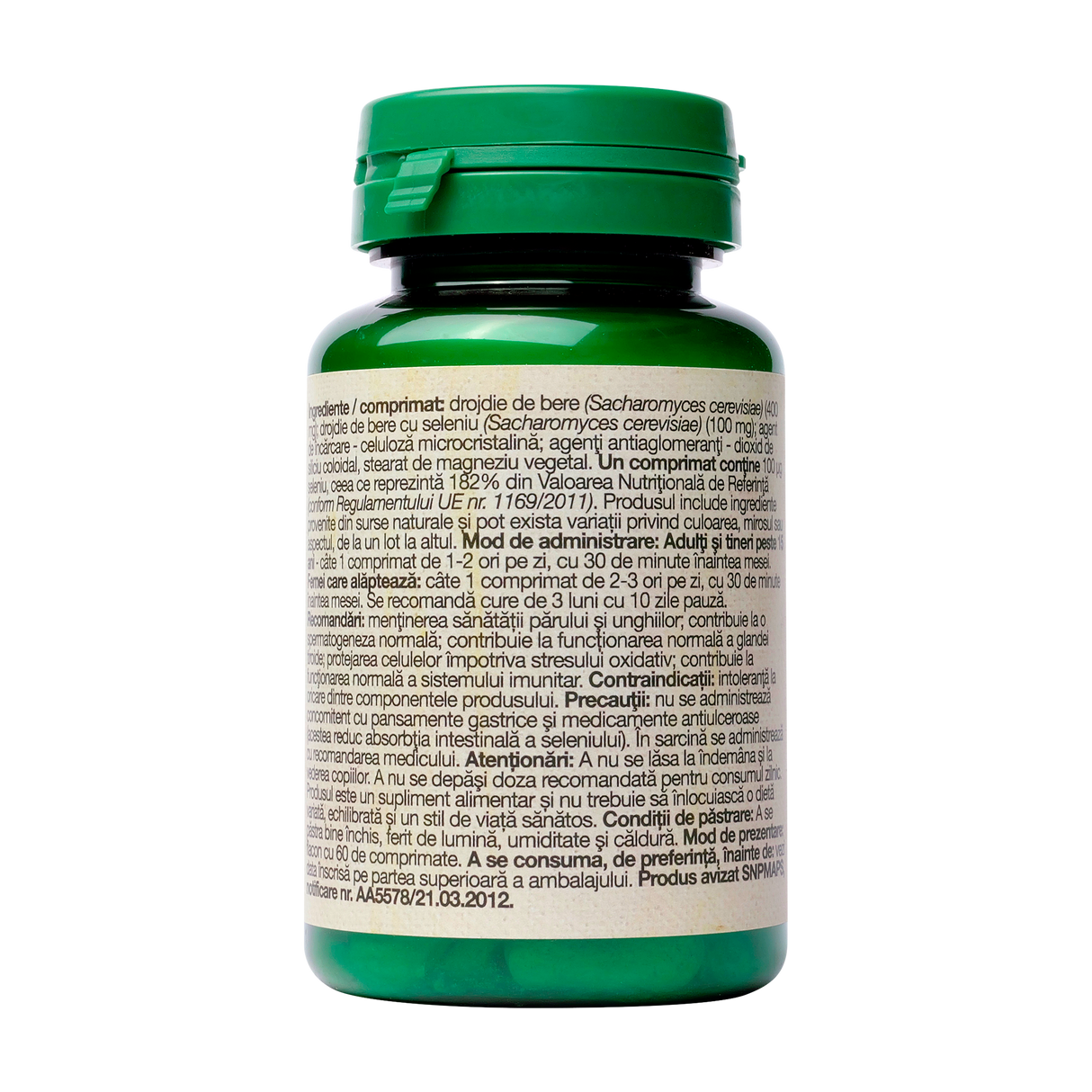 Drojdie cu seleniu organic 60 comprimate