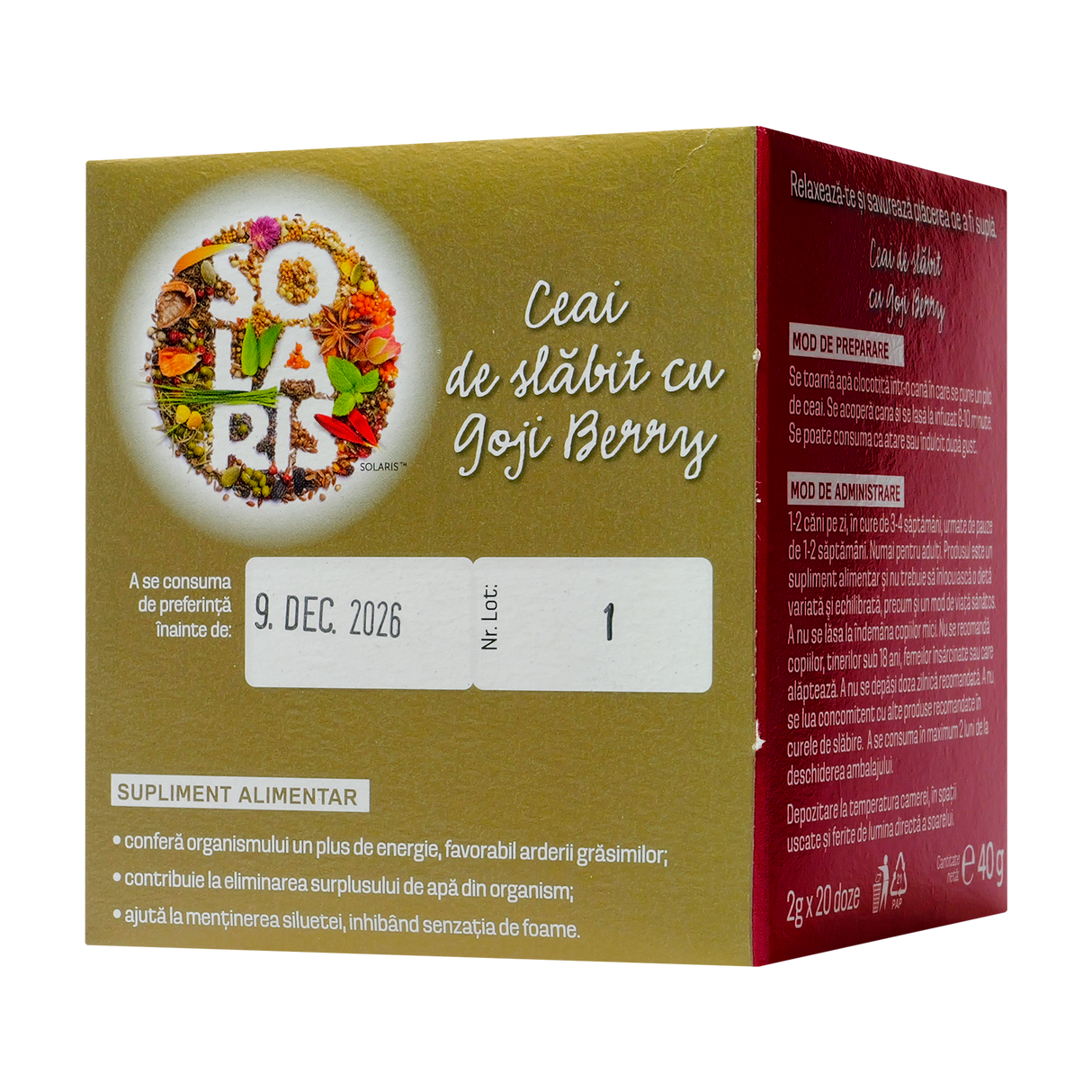 Ceai de slabit goji berry 20 plicuri