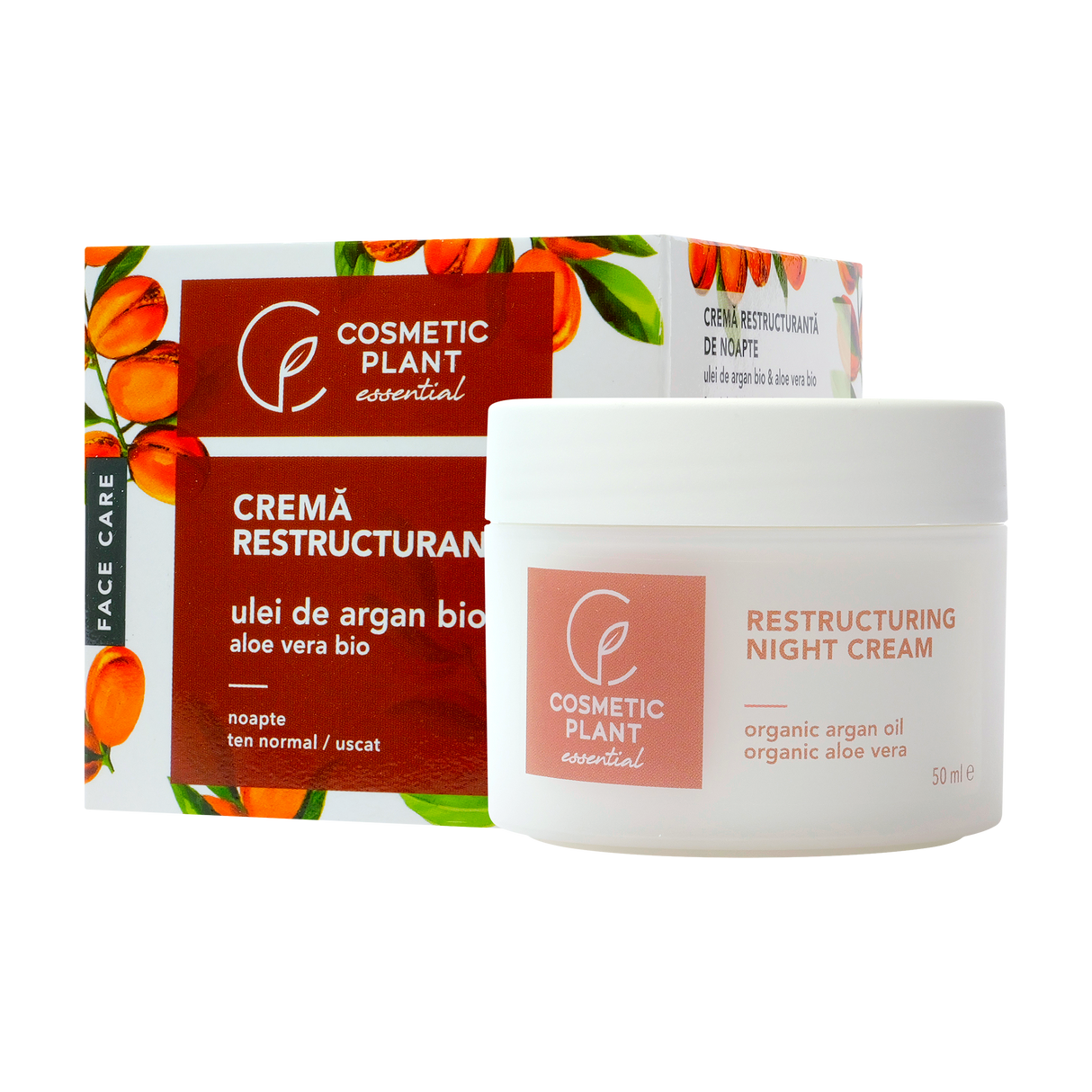 Crema restructuranta cu ulei argan, aloe vera 50 ml