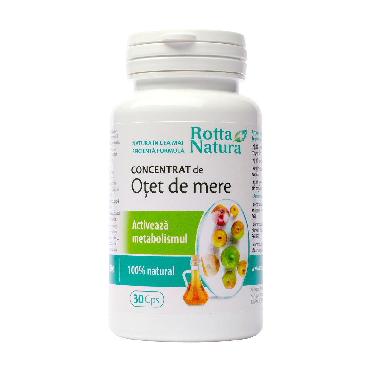 Concentrat otet mere - metabolism activ + vitamina B, E 30 capsule