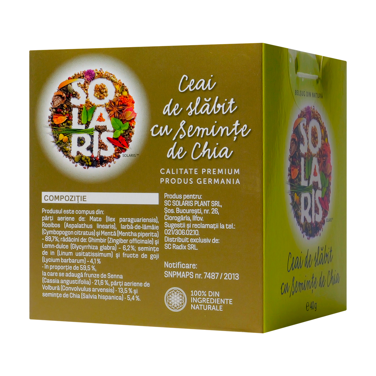 Ceai de slabit cu seminte de chia 20 plicuri