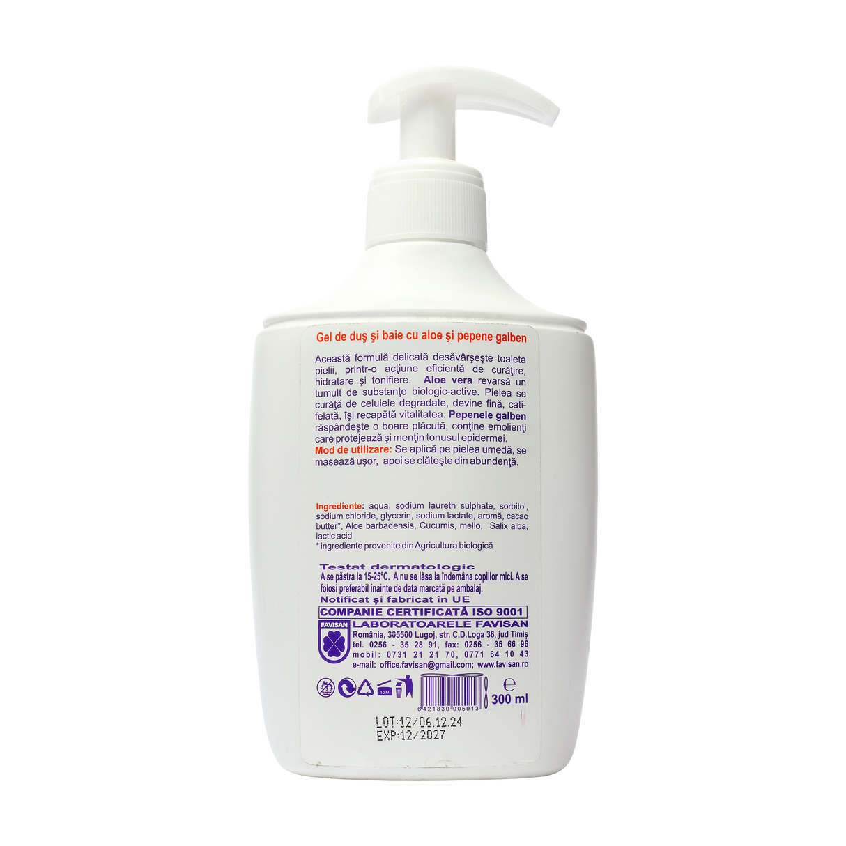 Gel de dus si baie aloe vera 300 ml