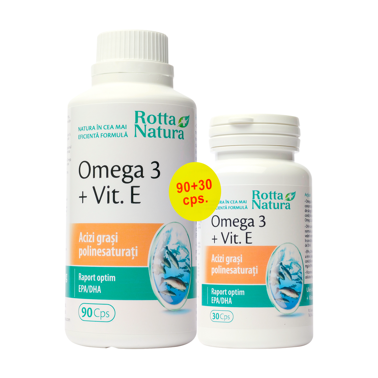 Pachet omega 3 + vitamina E 120 capsule