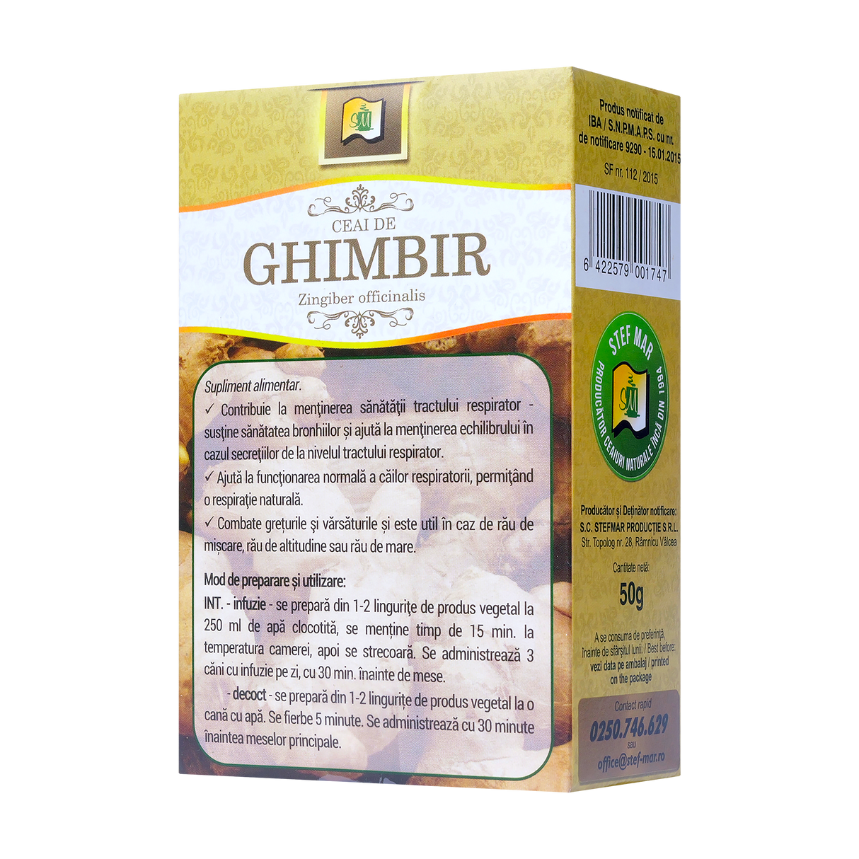 Ceai ghimbir 50 g Stefmar