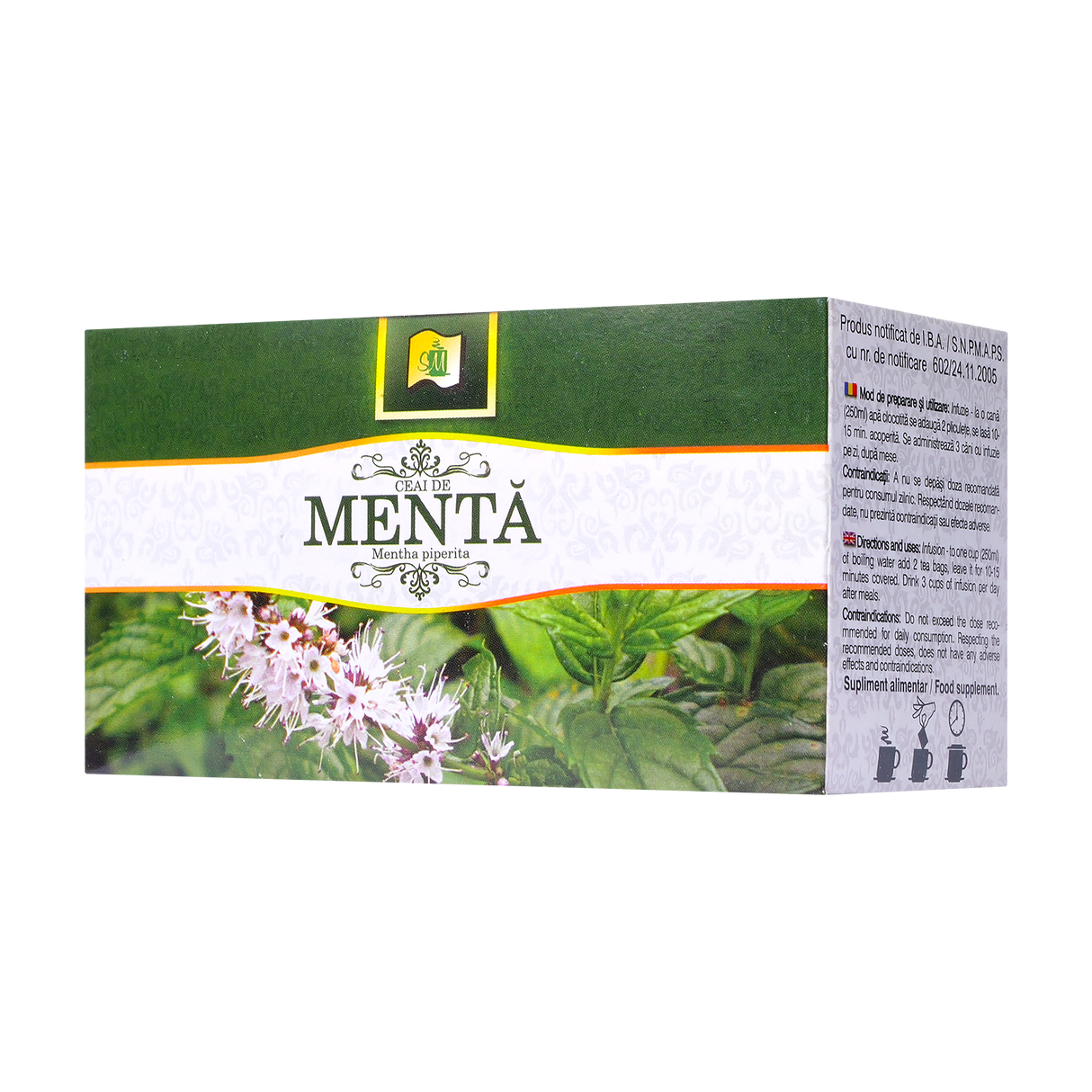 Ceai menta frunze 20 plicuri