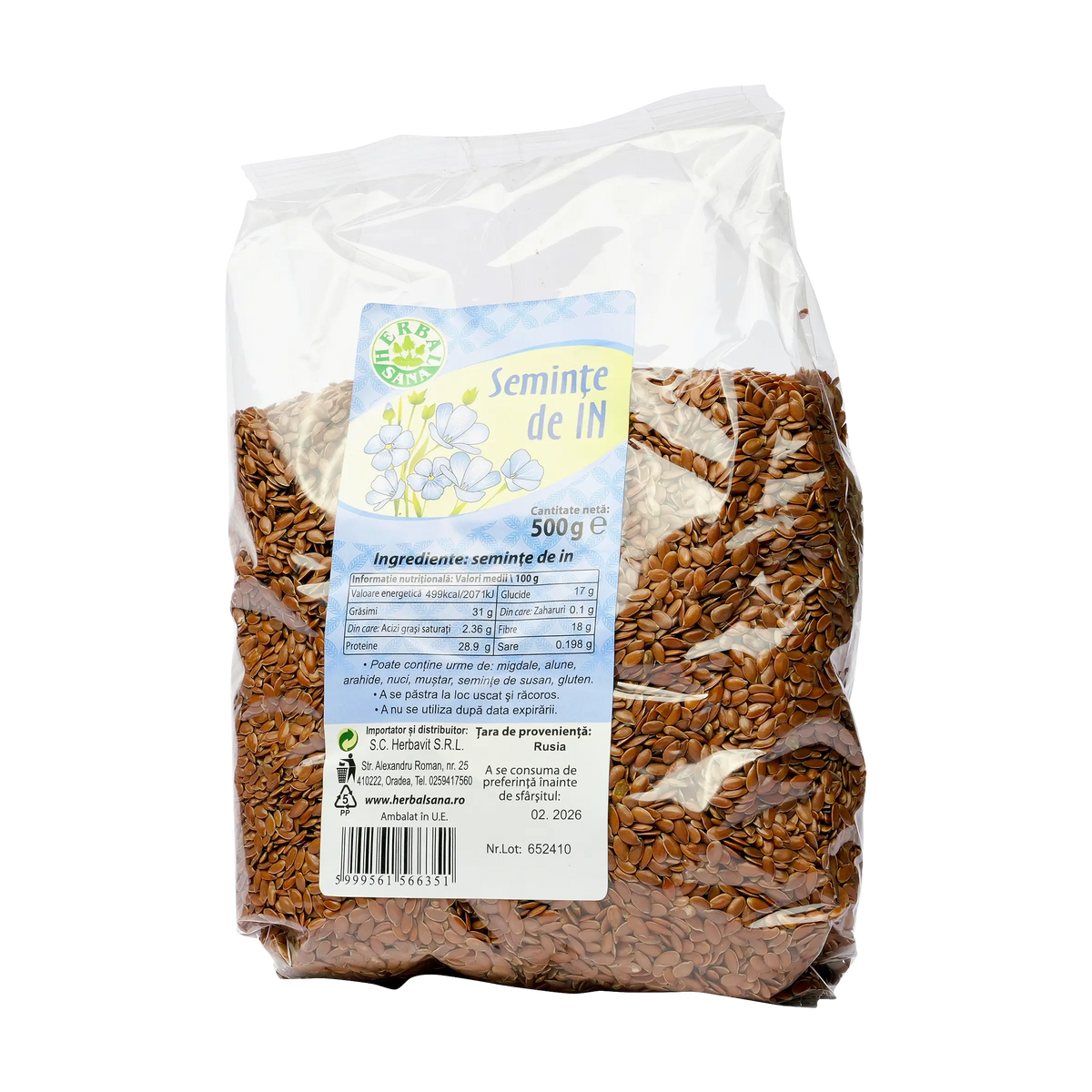 Faina seminte de in 500 g