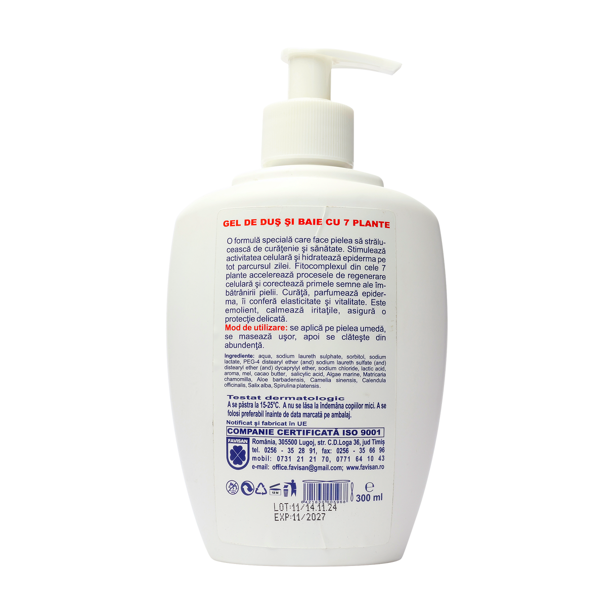 Gel dus si baie cu 7 plante 300 ml