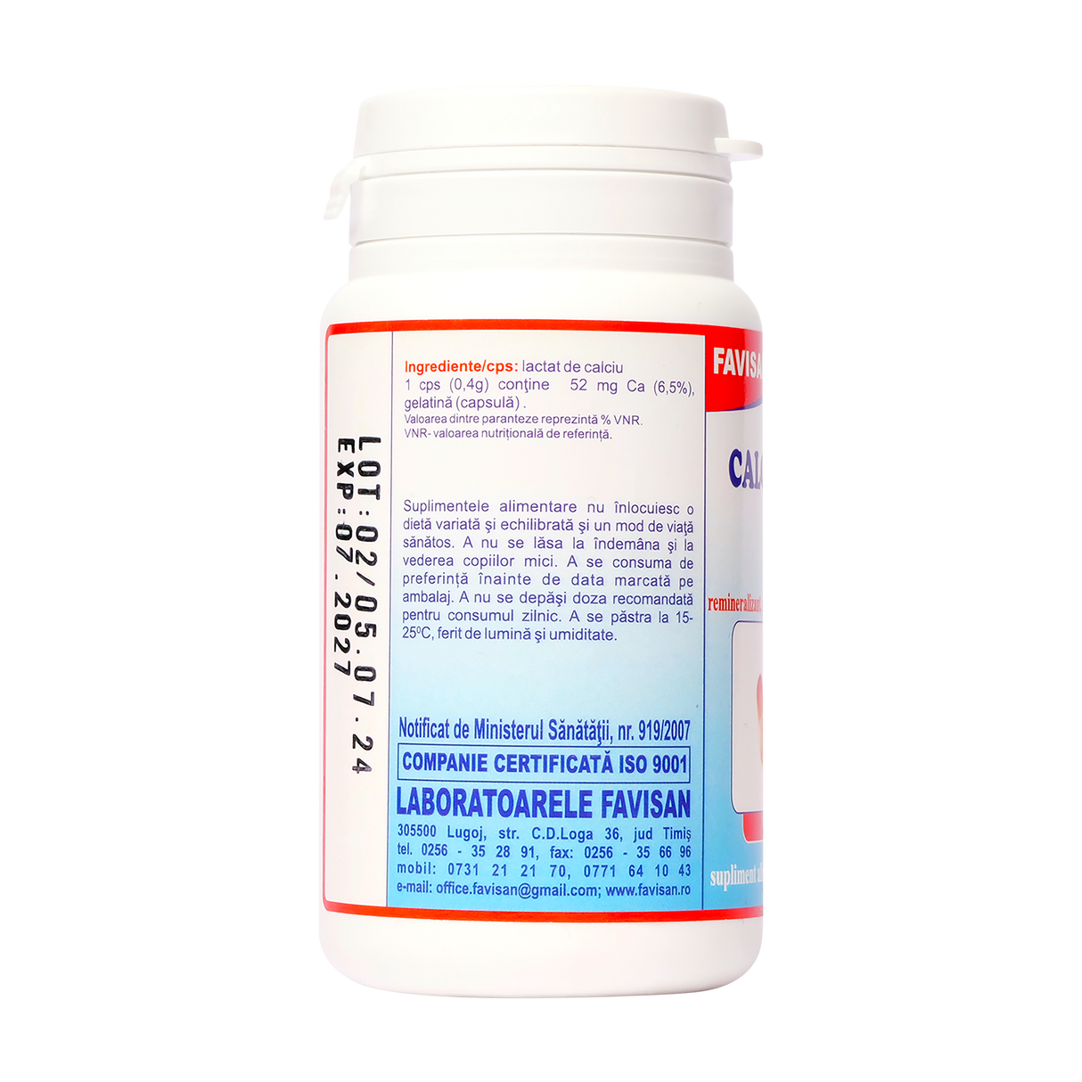 Calciu lactat 70 capsule