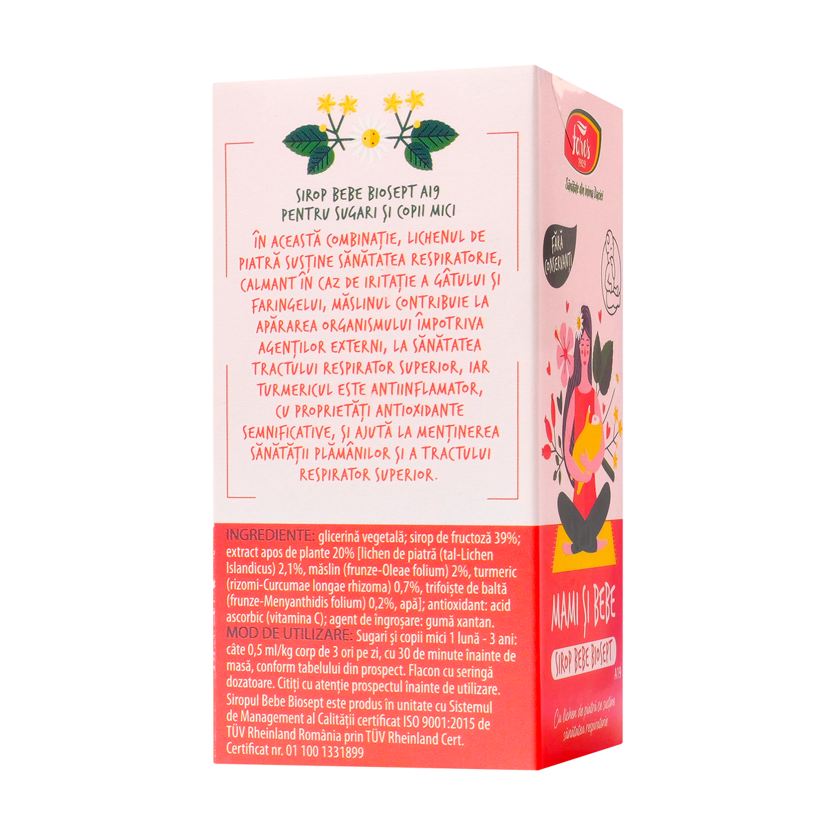 Sirop biosept indulcit cu fructoza mami&bebe 100 ml