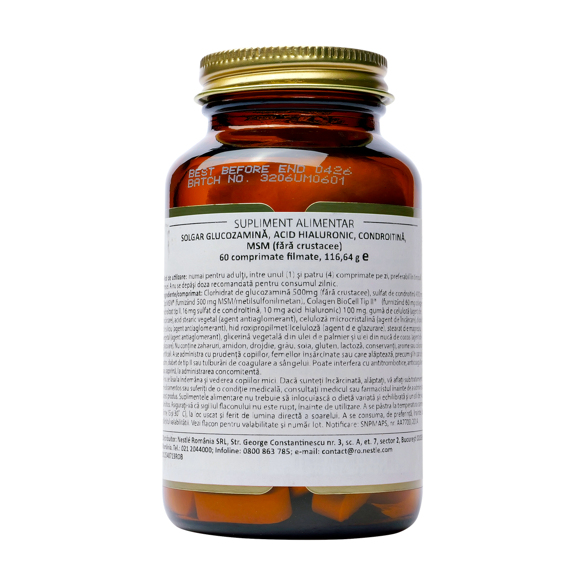 Glucosamine acid hialuronic chondr. MSM 60 comprimate
