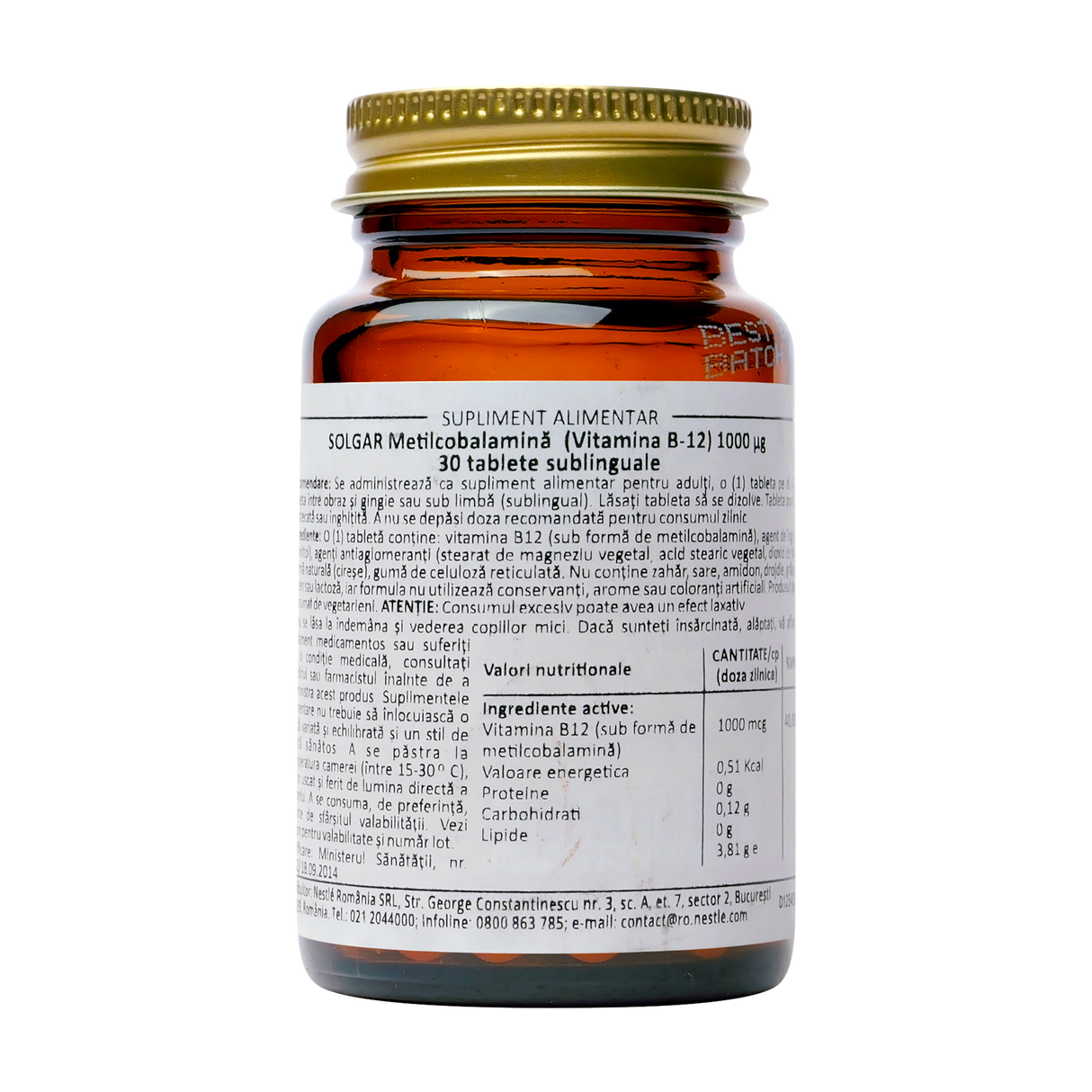 Metilcobalamina 1000 mg Vitamina B12 30 tablete