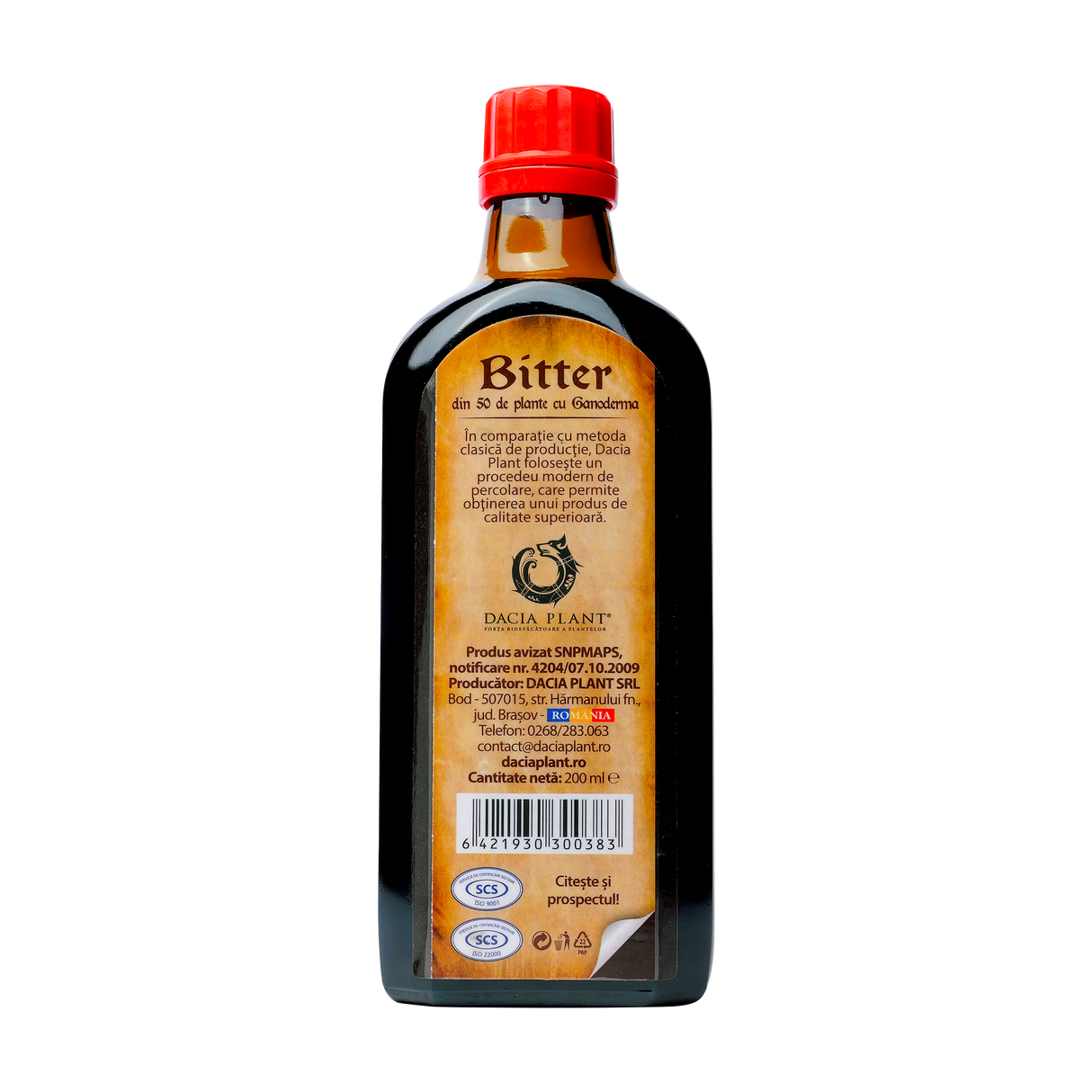 Bitter 50 plante cu ganoderma 200 ml