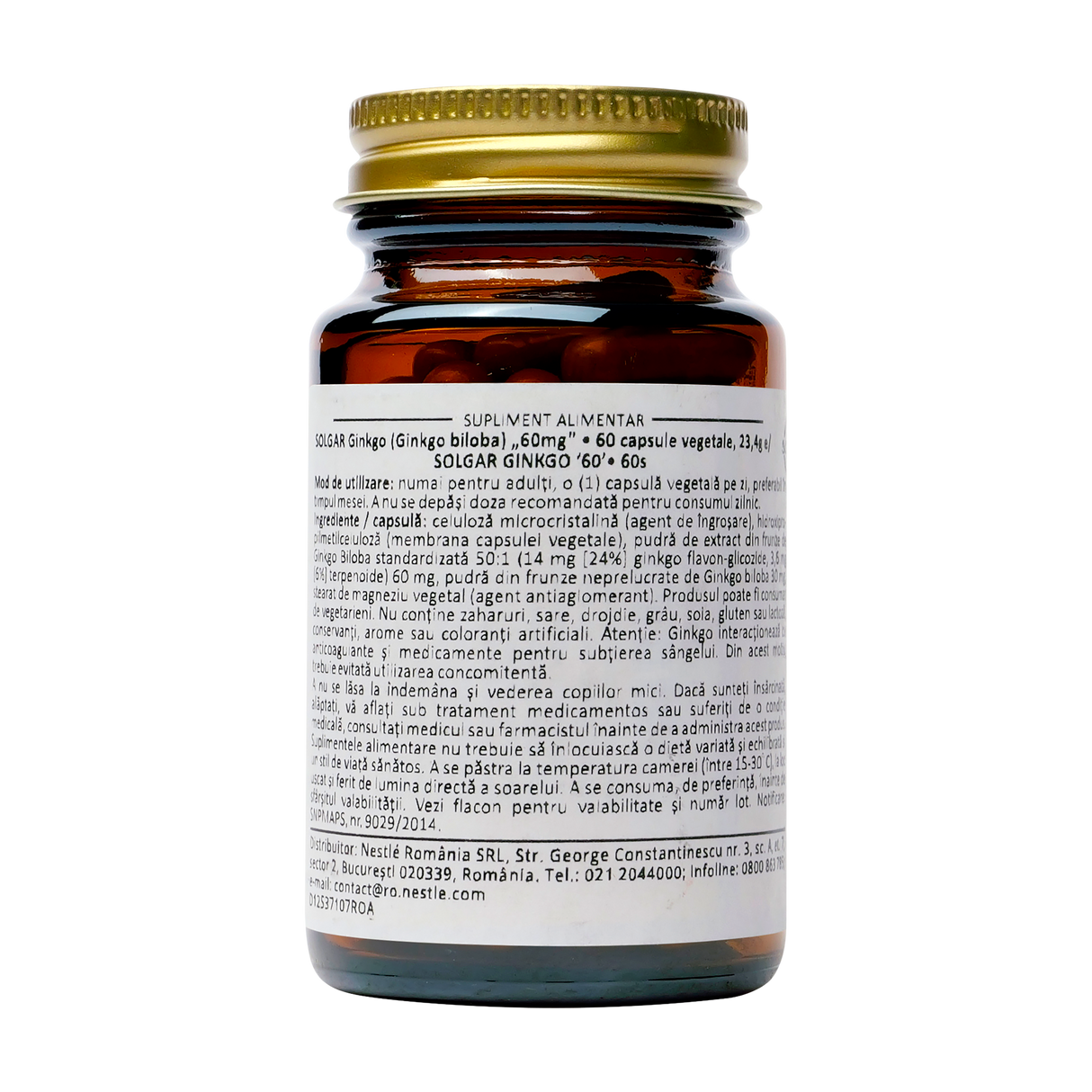 Ginkgo biloba 60mg 60 capsule