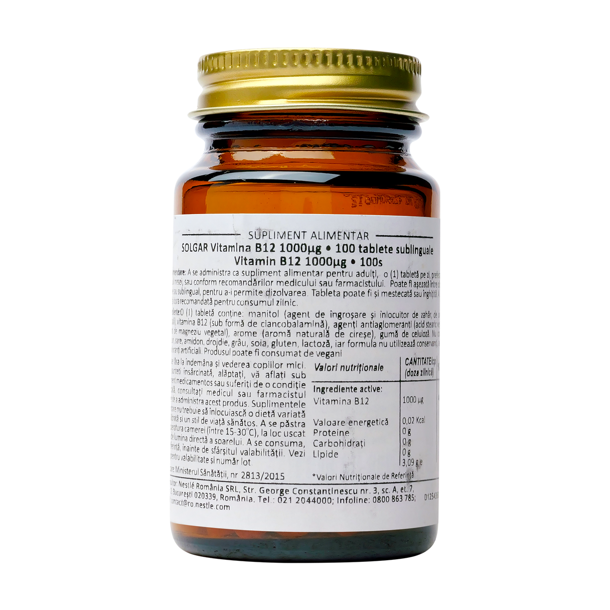 Vitamina B12 - 1000 mg Nuggets 100 tablete