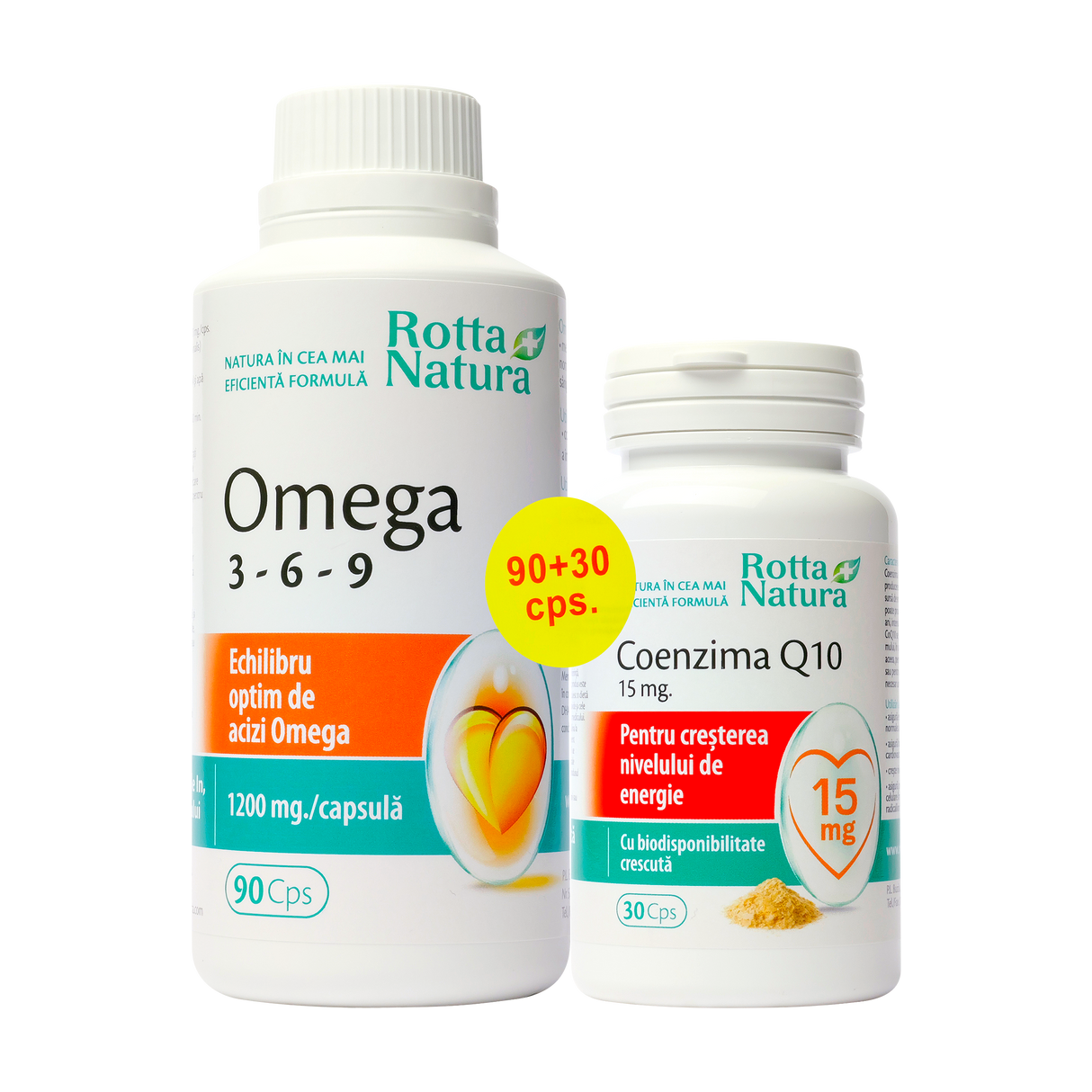 Pachet omega 3-6-9 90 cps + coenzima Q10 15mg 30 capsule