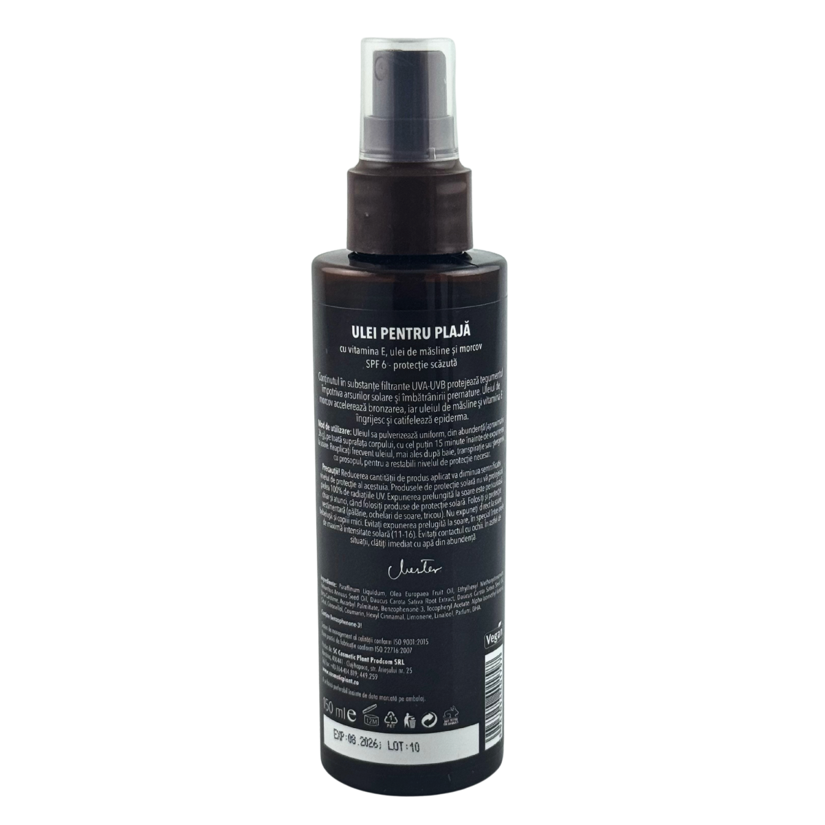 Ulei plaja Oliv SPF 6 cu ulei de morcov, ulei de masline si vitamina E 150 ml