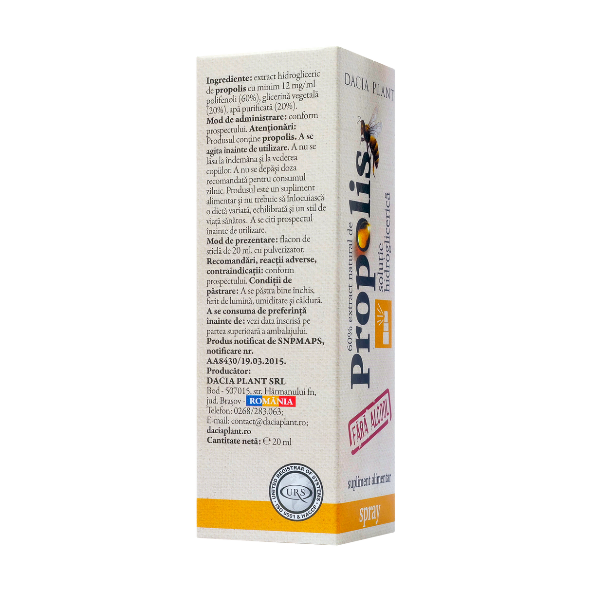 Propolis fara alcool spray 20 ml