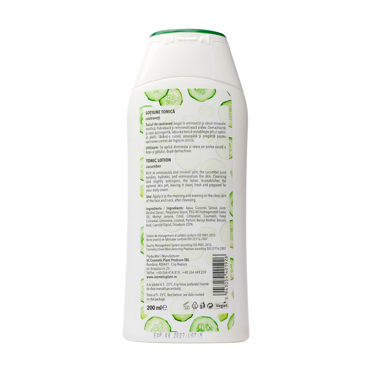 Lotiune tonica castraveti 200 ml