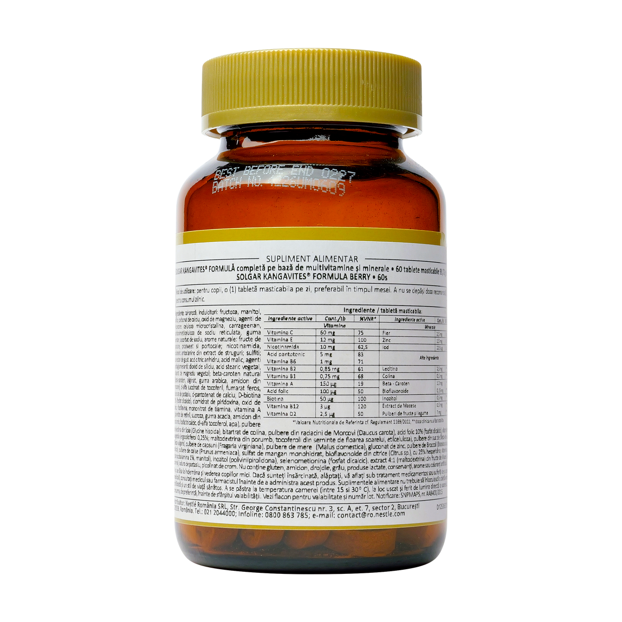 Kangavites multivitamin&mineral formula berry 60chewable 60 tablete
