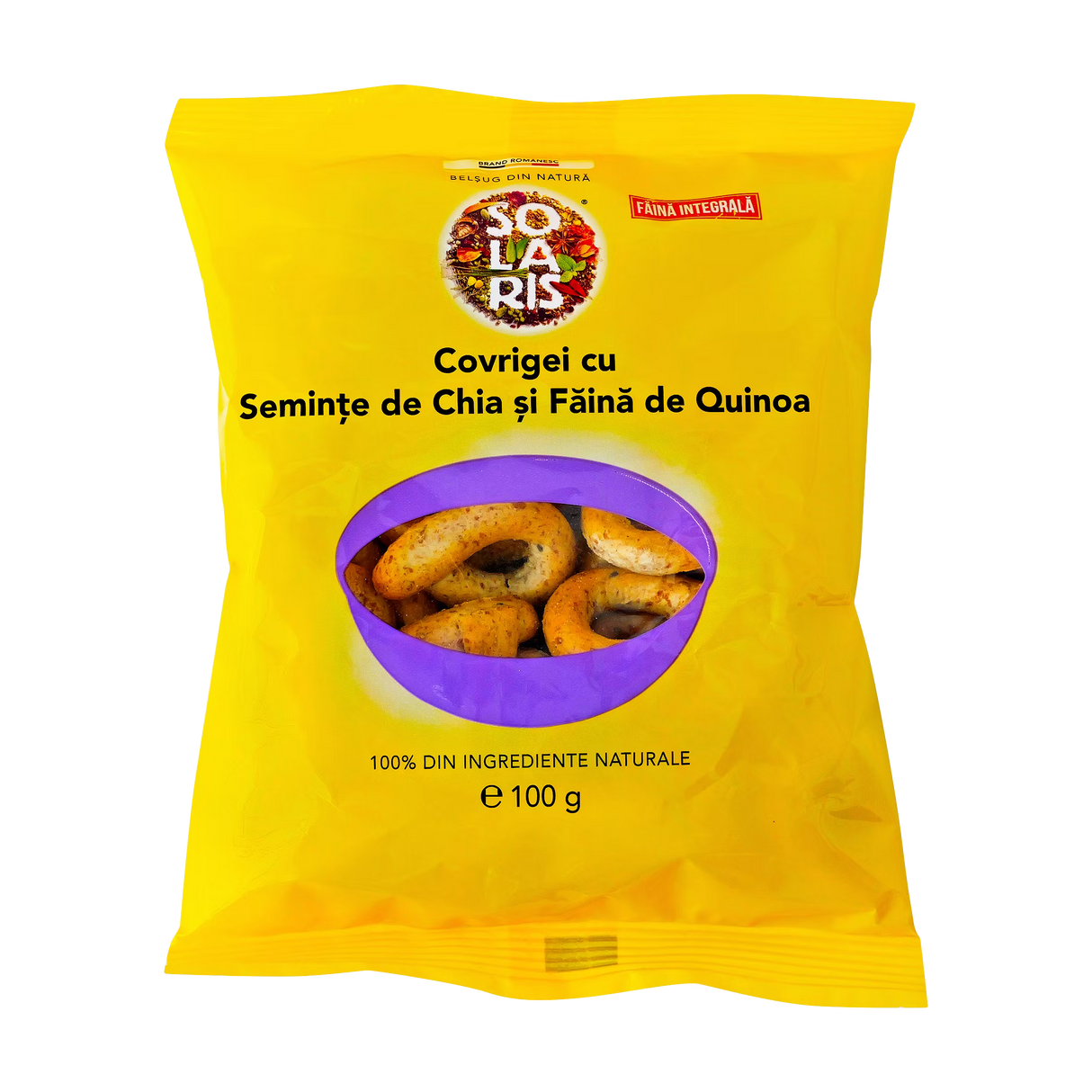 Covrigei faina integrala quinoa si seminte chia 100 g