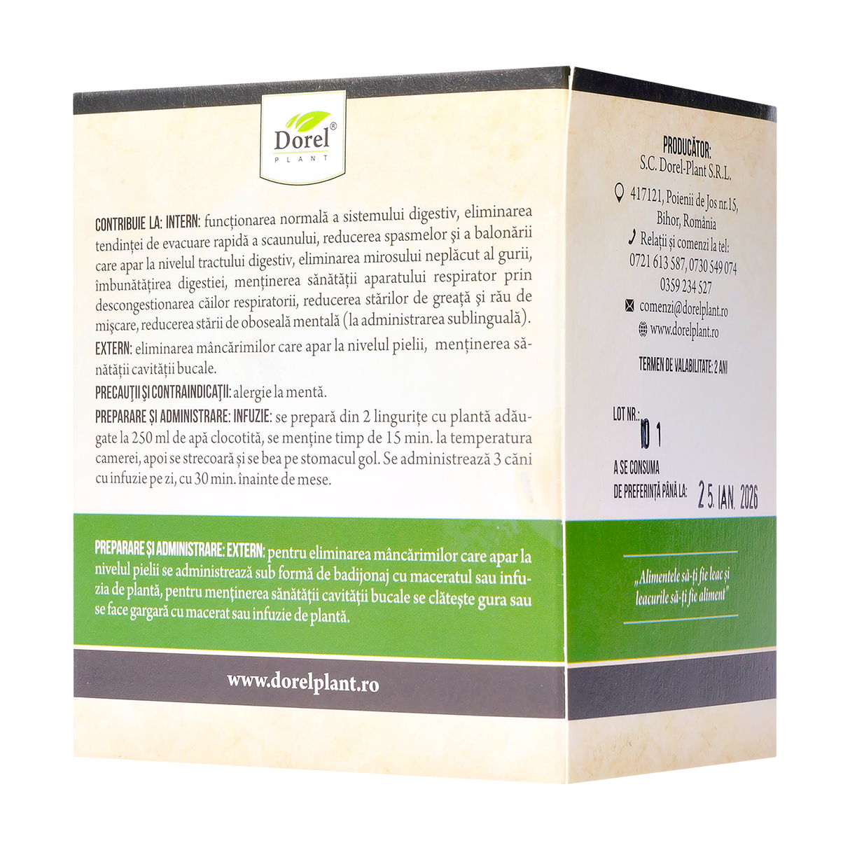 Ceai menta 50 g Dorel Plant