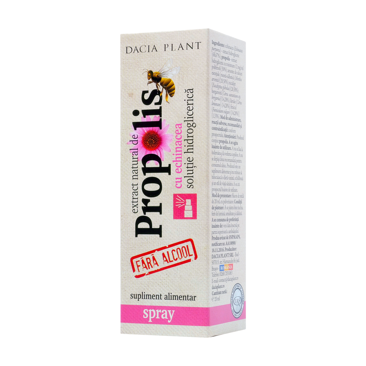 Propolis cu echinaceea fara alcool spray 20 ml
