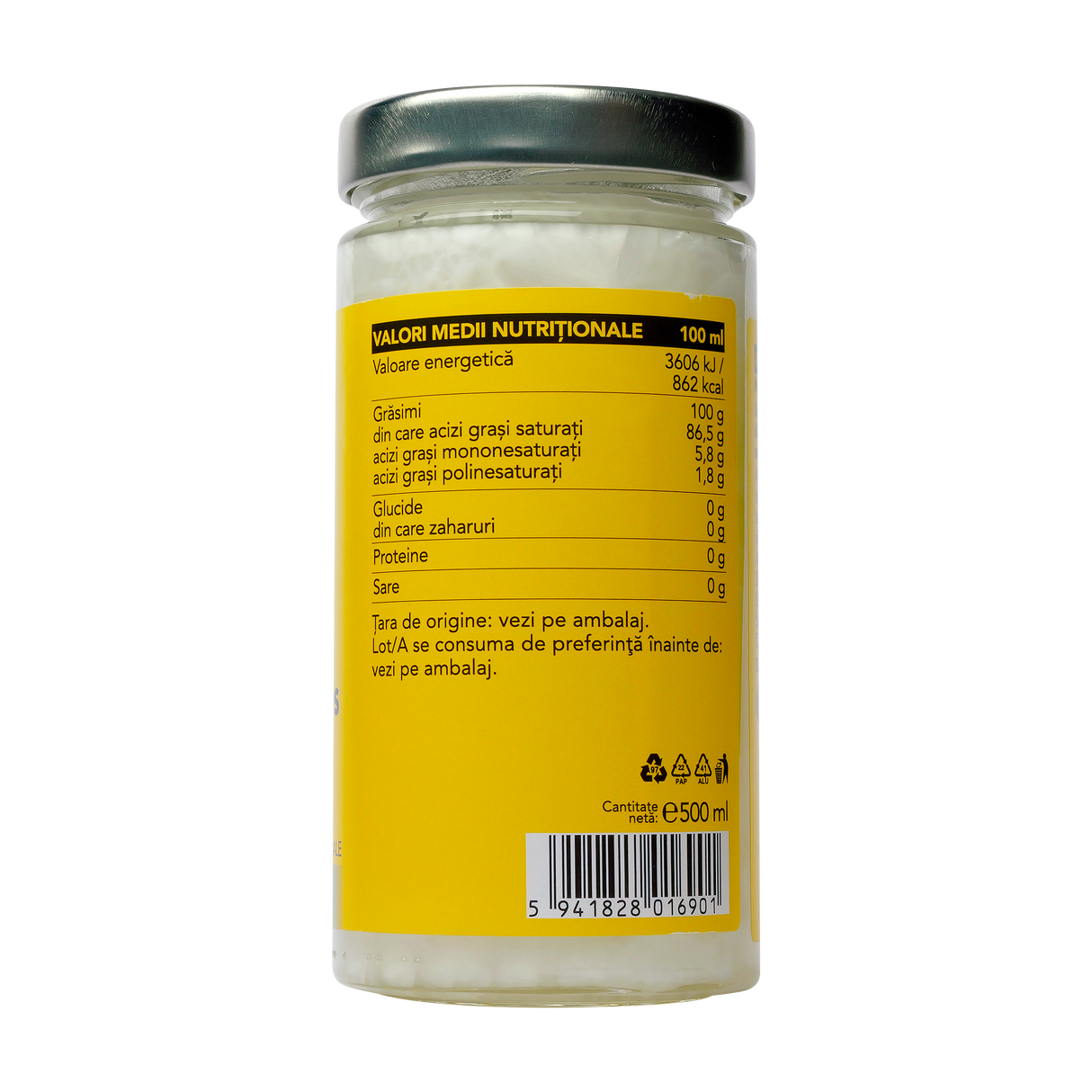 Ulei cocos presat la rece 500 ml