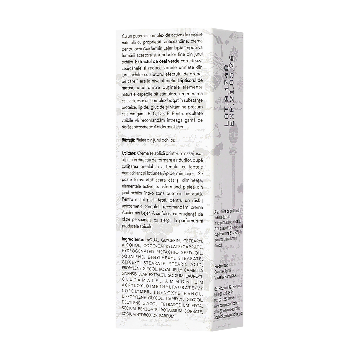 Apidermin crema lejera pentru ochi 10 ml