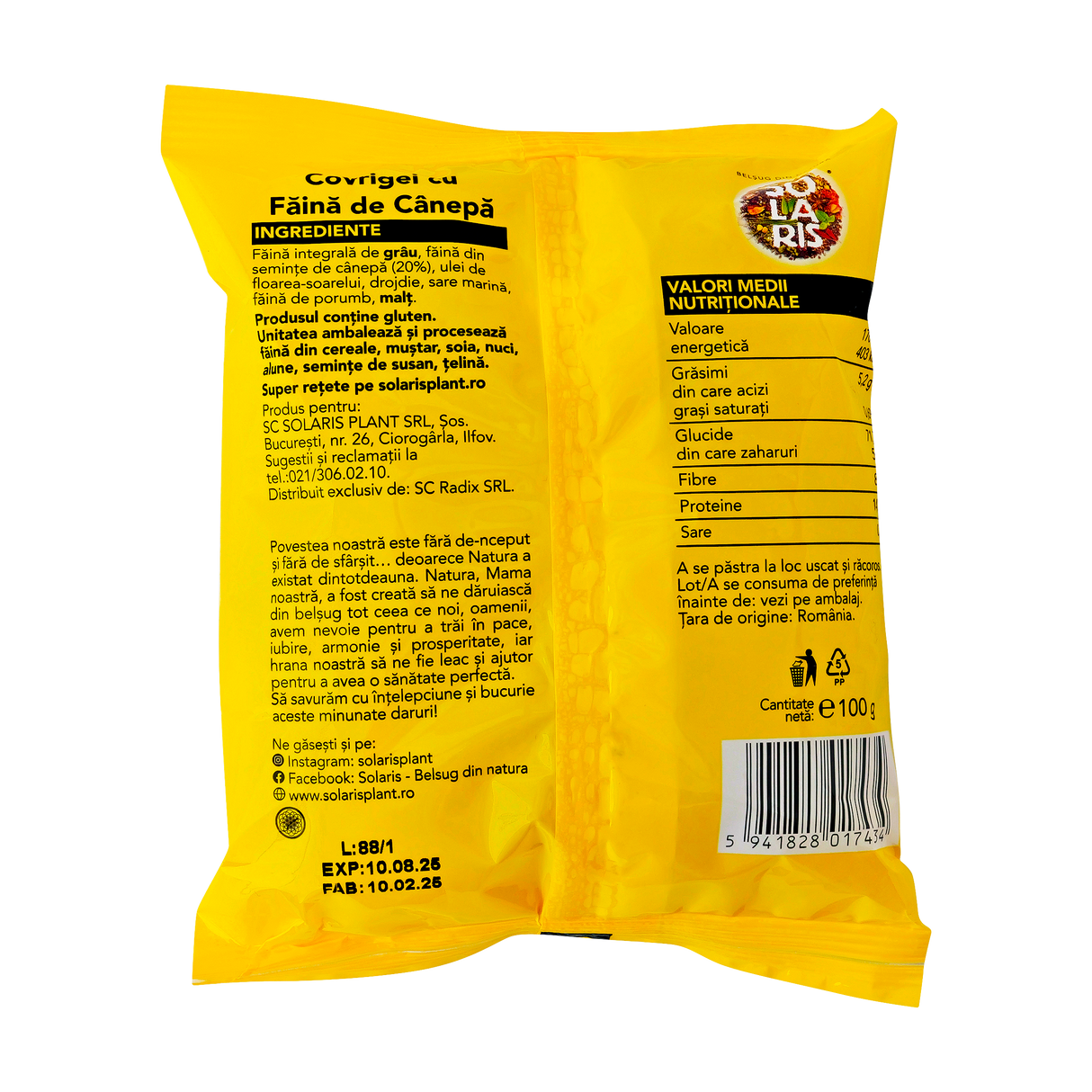 Covrigei cu faina de canepa 100 g