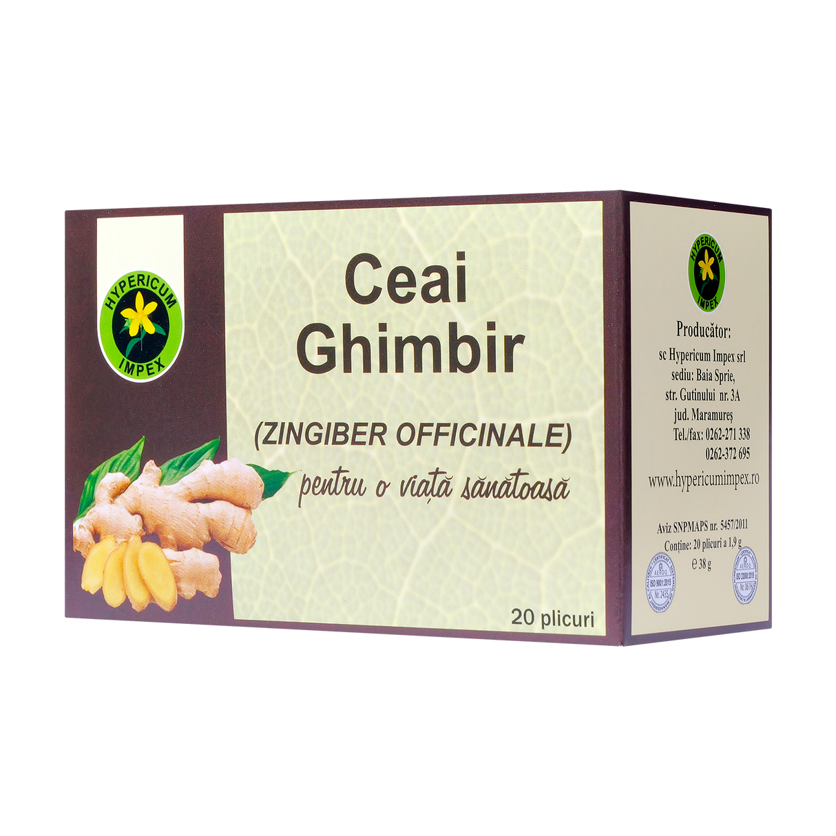 Ceai ghimbir 20 plicuri Hypericum